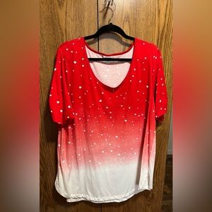 LuLaRoe Morgan 2X Red Hearts Tunic